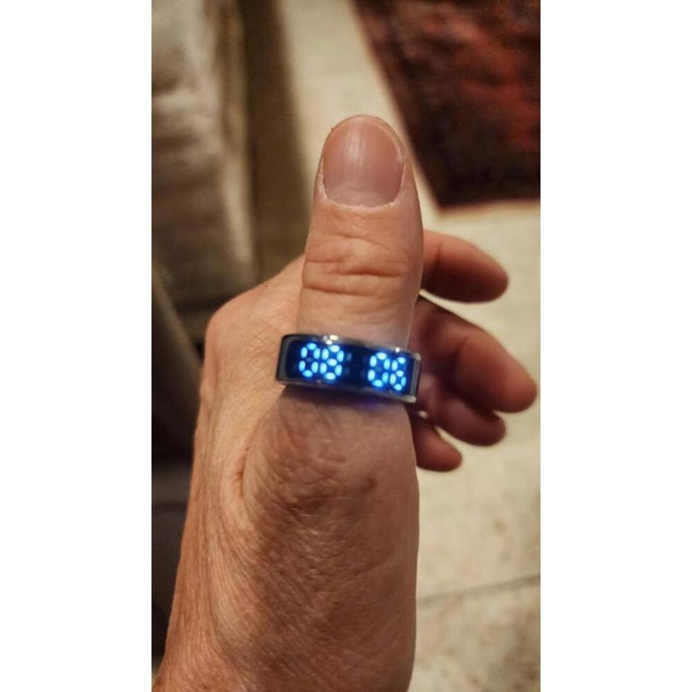 SMART RING, HEALTH & FITNESS TRACKER, SIZE 8 OR 10, DIGITAL DISPLAY BLK OR SILVR